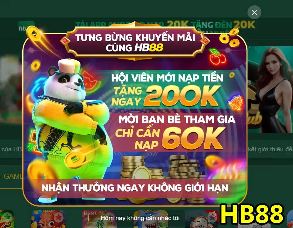 Chương trình khuyến mãi thành viên mới nạp tiền tặng 200k